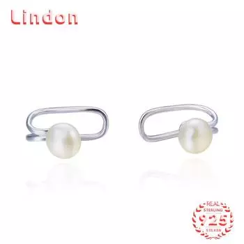 Линдон стерлингового серебра 925 пробы синтетический жемчуг серьги серьги-капли для женщин подарки на свадьбу серебряный