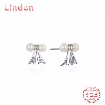 Линдон стерлингового серебра 925 пробы синтетический жемчуг серьги серьги-капли для женщин подарки на свадьбу серебряный