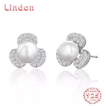 Линдон стерлингового серебра 925 пробы синтетический жемчуг серьги серьги-капли для женщин подарки на свадьбу серебряный