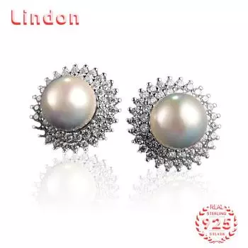 Линдон стерлингового серебра 925 пробы синтетический жемчуг серьги серьги-капли для женщин подарки на свадьбу серебряный