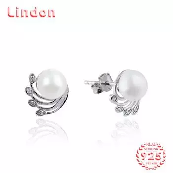 Линдон стерлингового серебра 925 пробы синтетический жемчуг серьги серьги-капли для женщин подарки на свадьбу серебряный