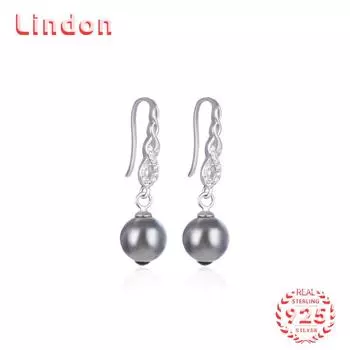 Линдон стерлингового серебра 925 пробы синтетический жемчуг серьги серьги-капли для женщин подарки на свадьбу серебряный