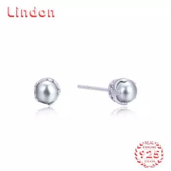 Линдон стерлингового серебра 925 пробы синтетический жемчуг серьги серьги-капли для женщин подарки на свадьбу серебряный