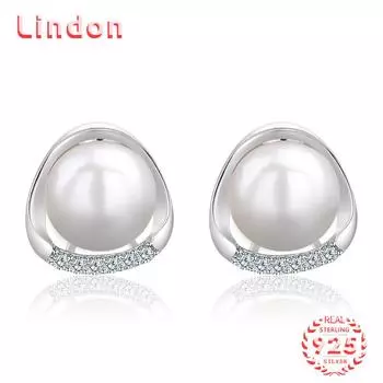 Линдон стерлингового серебра 925 пробы синтетический жемчуг серьги серьги-капли для женщин подарки на свадьбу серебряный