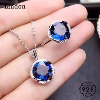 Lindon Женщины Медный Сплав 5А Циркон Кольца Ожерелье Подвеска Набор Свадебный Подарок