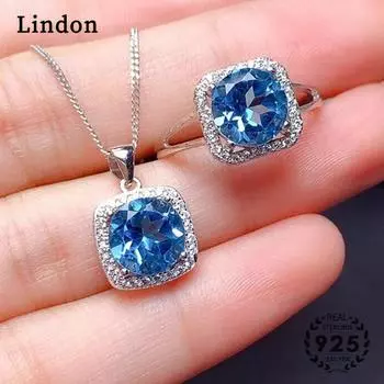 Lindon Женщины Медный Сплав 5А Циркон Кольца Ожерелье Подвеска Набор Свадебный Подарок