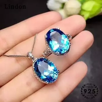 Линдон Женщины Медный сплав 5А Циркон Кольца Ожерелье Подвеска Набор Свадебный подарок