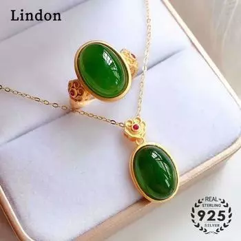 Lindon Женщины Медный Сплав 5А Циркон Кольца Ожерелье Подвеска Набор Свадебный Подарок