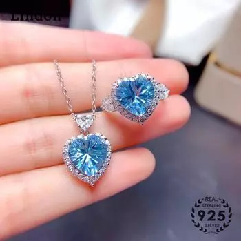 Lindon Женщины Медный Сплав 5А Циркон Кольца Ожерелье Подвеска Набор Свадебный Подарок