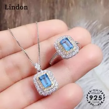 Lindon Женщины Медный Сплав 5А Циркон Кольца Ожерелье Подвеска Набор Свадебный Подарок