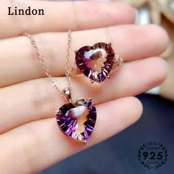 Lindon Женщины Медный Сплав 5А Циркон Кольца Ожерелье Подвеска Набор Свадебный Подарок