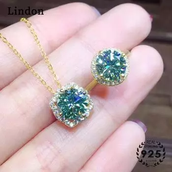 Lindon женские посеребренные 5A цирконовые кольца ожерелье кулон набор подарок для свадебной вечеринки