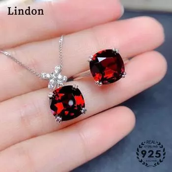 Lindon женские посеребренные 5A цирконовые кольца ожерелье кулон набор подарок для свадебной вечеринки