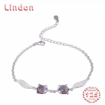 Lindon женский циркон стерлингового серебра 925 пробы ювелирные изделия геометрический браслет из бисера-цепочки модный тонкий свадебный подарок для подруги серебряный