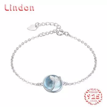 Lindon женский циркон стерлингового серебра 925 пробы ювелирные изделия геометрический браслет из бисера-цепочки модный тонкий свадебный подарок для подруги серебряный
