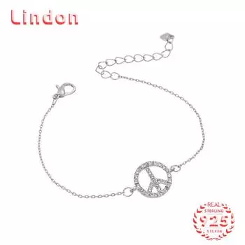 Lindon женский циркон стерлингового серебра 925 пробы ювелирные изделия геометрический браслет из бисера-цепочки модный тонкий свадебный подарок для подруги серебряный
