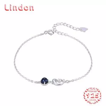 Lindon женский циркон стерлингового серебра 925 пробы ювелирные изделия геометрический браслет из бисера-цепочки модный тонкий свадебный подарок для подруги серебряный