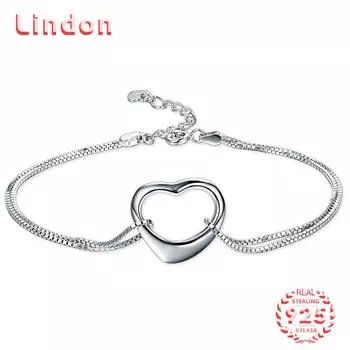 Lindon женский циркон стерлингового серебра 925 пробы ювелирные изделия геометрический браслет из бисера-цепочки модный тонкий свадебный подарок для подруги серебряный
