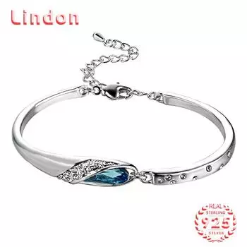Lindon женский циркон стерлингового серебра 925 пробы ювелирные изделия геометрический браслет из бисера-цепочки модный тонкий свадебный подарок для подруги красный