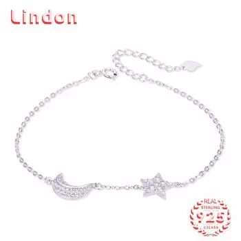 Lindon женский циркон стерлингового серебра 925 пробы ювелирные изделия геометрический браслет из бисера-цепочки модный тонкий свадебный подарок для подруги серебряный