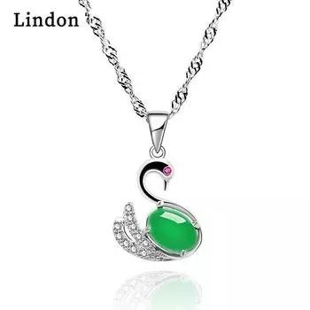 Lindon женское медное ожерелье с цирконом в подарок зелёный