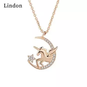 Lindon женское ожерелье кулон медный сплав циркон для женщин свадебная вечеринка модный подарок серебряный