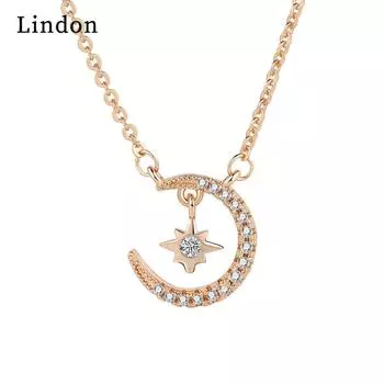 Lindon женское ожерелье кулон медный сплав циркон для женщин свадебная вечеринка модный подарок серебряный
