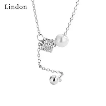 Lindon женское ожерелье кулон медный сплав циркон для женщин свадебная вечеринка модный подарок серебряный