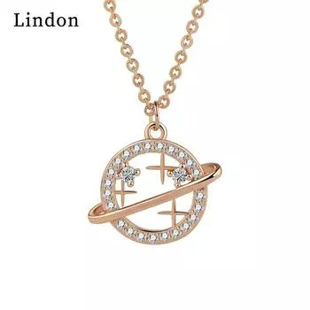 Lindon женское ожерелье кулон медный сплав циркон для женщин свадебная вечеринка модный подарок серебряный