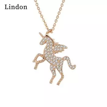 Lindon женское ожерелье кулон медный сплав циркон для женщин свадебная вечеринка модный подарок серебряный