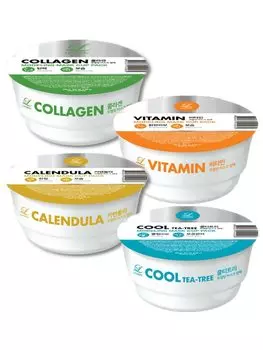 LINDSAY Modeling Mask Cup Pack 28 г x 4 типа коллагена Caldira Vitamin Cool Tea Tree