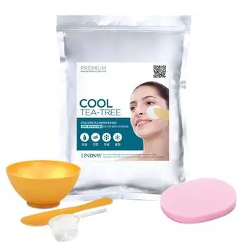 Lindsay modeling pack for aesthetic skin care shop, 1kg, tea tree + 3 pack tools set + sponge, 1 set