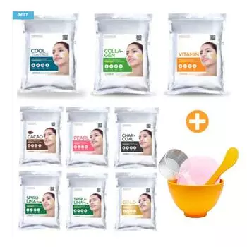 Lindsay premium modeling mask pack 1kg+pack tool+sponge, pearl, 1 piece, 1 piece