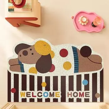 Line Dog Entrance Door Floor Mat Dust Removal Door Mat Home Entrance Mat Anti-slip Silk Circle Mat Dirt-resistant Carpet