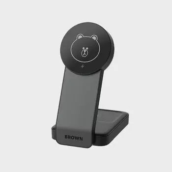 LINE FRIENDS Беспроводное зарядное устройство MagSafe EZ Fold 3IN1 Brown