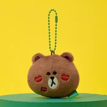 LINE FRIENDS Коричневый оригинальный брелок для ключей с плюшевой мордочкой