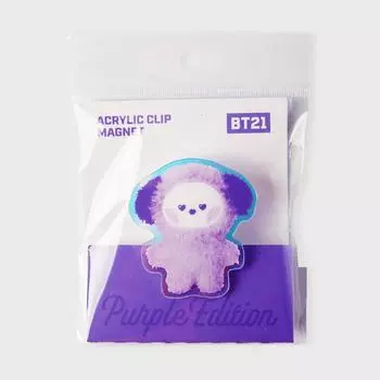 Line Friends BT21 CHIMMY Purple of Wish Edition Миниатюрный акриловый магнит-клипса