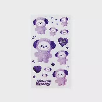 LINE FRIENDS Наклейка на мини-игрушку BT21 CHIMMY Purple of Wish Edition