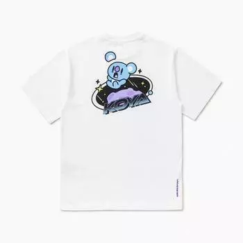 Line Friends BT21 KOYA Space Wapen Белая футболка с коротким рукавом