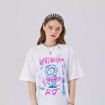 LINE FRIENDS BT21 RJ Utopian Белая футболка с коротким рукавом