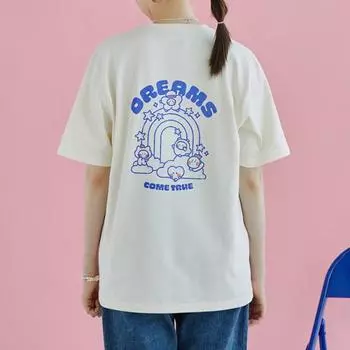 LINE FRIENDS Футболка Truz Mini Dream цвета слоновой кости с короткими рукавами (S-L)