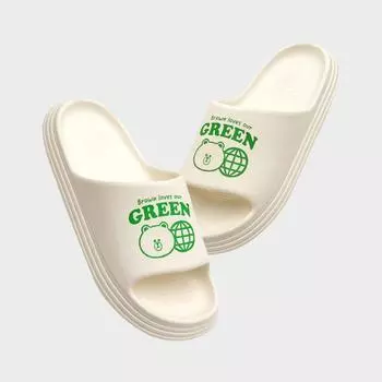 Line Friends Gunjong Brown On Green Eco Like EVA Тапочки (230-270 мм)