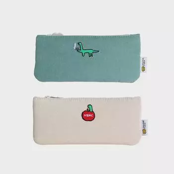 Line Friends Joguman Brachio Patch Pencil Pouch (Вариант: Слоновая кость/мята) ivory
