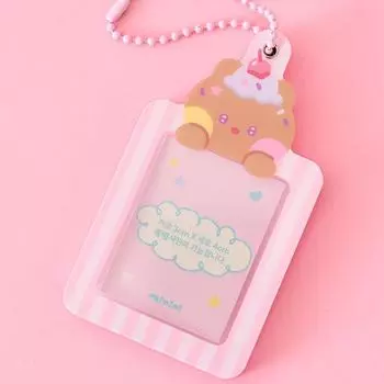 LINE FRIENDS Брелок для ключей Minini Ice Cream Bunny с фотографией на удостоверение личности