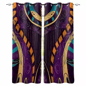 Line Wave Point Graffiti Blackout Curtains For Living Room Bedroom Window Treatment Blinds Drapes Kitchen Curtains W135 x H60cm