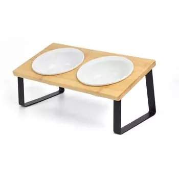 LINECY Cat Dish Tableware Diagonal Feeding Mish Table Feeding Rice Pet Food Multiple Easy to Ladder Contains 2 Plates Table, Stand, Tissue, Table,