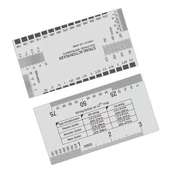 Линейка для гитарной струны из нержавеющей стали, линейка для измерения шага струны, инструмент для измерения гитары 89*51 мм белый