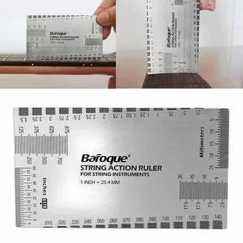 Линейка для измерения струн из нержавеющей стали, измеритель высоты гитарных струн, инструмент для настройки и ремонта гитары