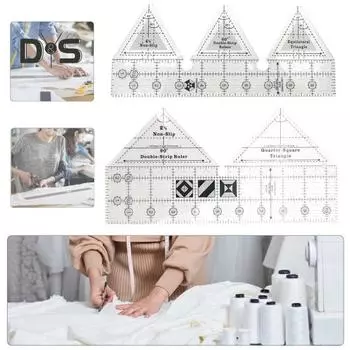 Линейка для квилтинга 60/90 градусов, шаблон линейки для лоскутного шитья, руководство по трафарету, проекты для самостоятельного шитья, раскрой ткани, линейка для дизайна одежды 6inch