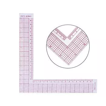 Линейка для маркировки одежды L-образная корректорская линейка с масштабом 90 градусов Линейка двора для одежды Специальная линейка